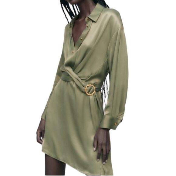 ZARA Satin Effects Dress Size XS • BLOGGER FAVORITE • NEW WITH TAGS • - Picture 3 of 12